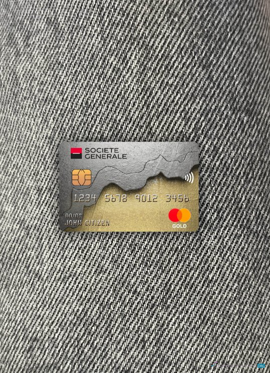 Download France Société générale bank mastercard photolook front Photoshop template
